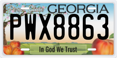 GA license plate PWX8863