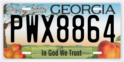 GA license plate PWX8864