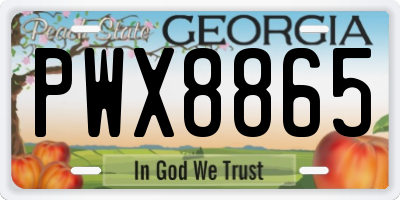 GA license plate PWX8865