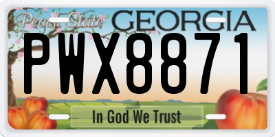 GA license plate PWX8871