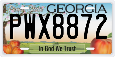 GA license plate PWX8872