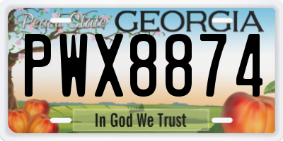 GA license plate PWX8874