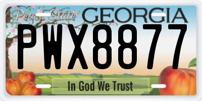 GA license plate PWX8877