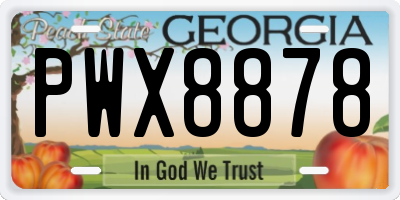 GA license plate PWX8878