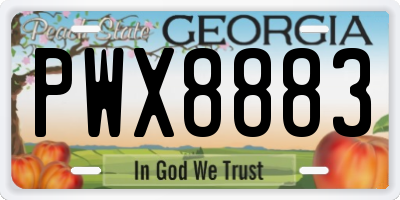 GA license plate PWX8883