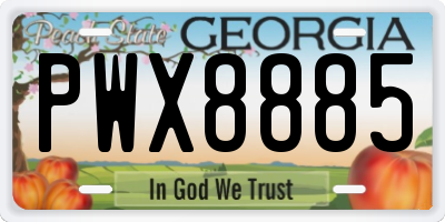 GA license plate PWX8885