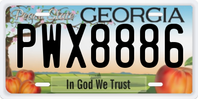 GA license plate PWX8886