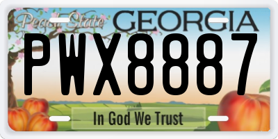 GA license plate PWX8887