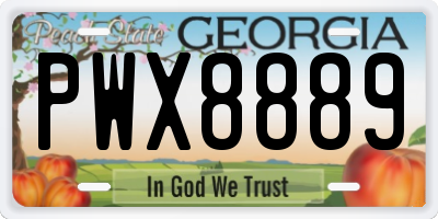 GA license plate PWX8889