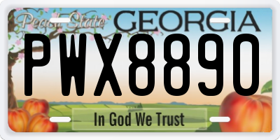 GA license plate PWX8890