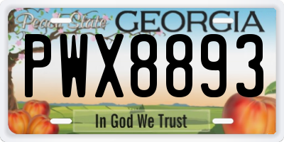 GA license plate PWX8893