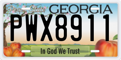 GA license plate PWX8911