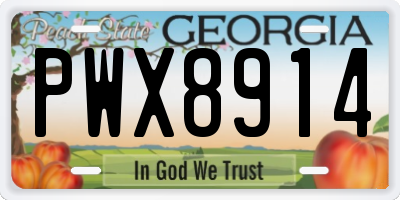 GA license plate PWX8914