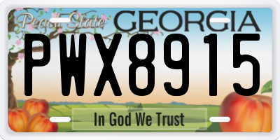 GA license plate PWX8915