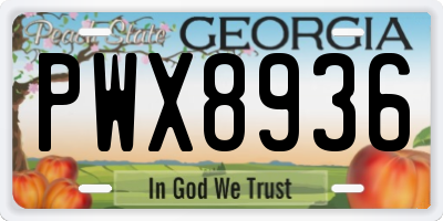 GA license plate PWX8936