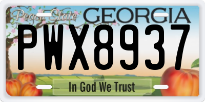 GA license plate PWX8937