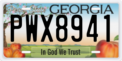 GA license plate PWX8941