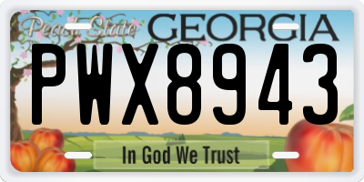 GA license plate PWX8943