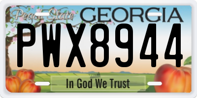GA license plate PWX8944