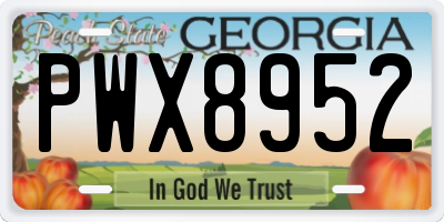 GA license plate PWX8952