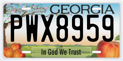 GA license plate PWX8959