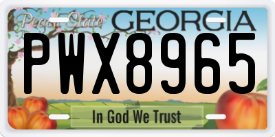 GA license plate PWX8965