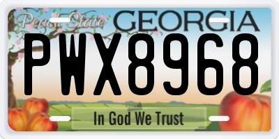 GA license plate PWX8968