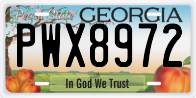 GA license plate PWX8972