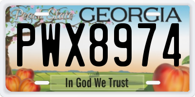 GA license plate PWX8974
