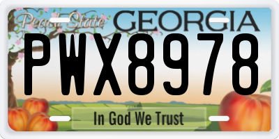 GA license plate PWX8978