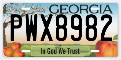 GA license plate PWX8982