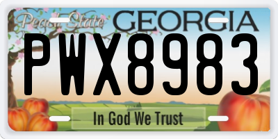 GA license plate PWX8983