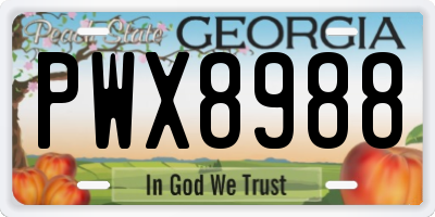 GA license plate PWX8988