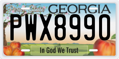 GA license plate PWX8990