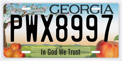 GA license plate PWX8997
