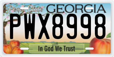 GA license plate PWX8998