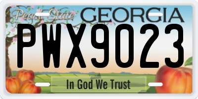 GA license plate PWX9023