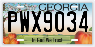 GA license plate PWX9034
