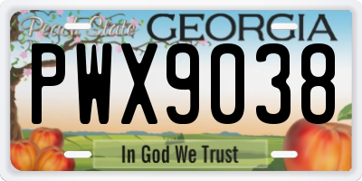 GA license plate PWX9038
