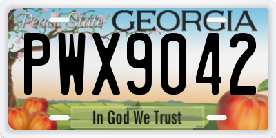 GA license plate PWX9042