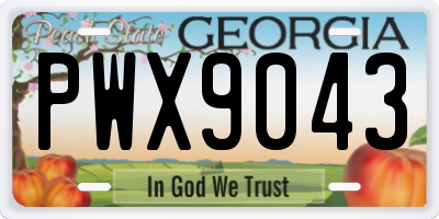 GA license plate PWX9043