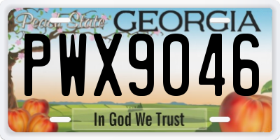GA license plate PWX9046