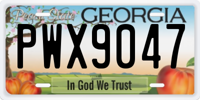 GA license plate PWX9047