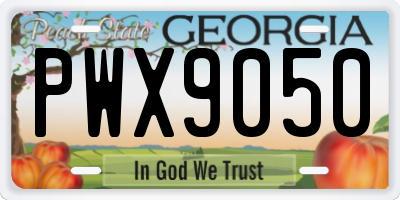 GA license plate PWX9050