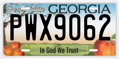 GA license plate PWX9062