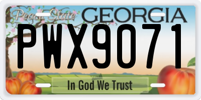 GA license plate PWX9071