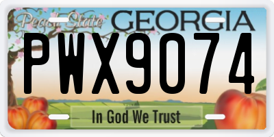 GA license plate PWX9074
