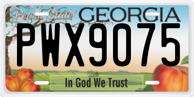 GA license plate PWX9075