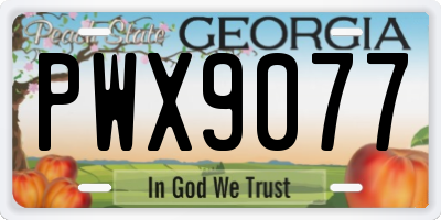 GA license plate PWX9077
