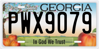 GA license plate PWX9079